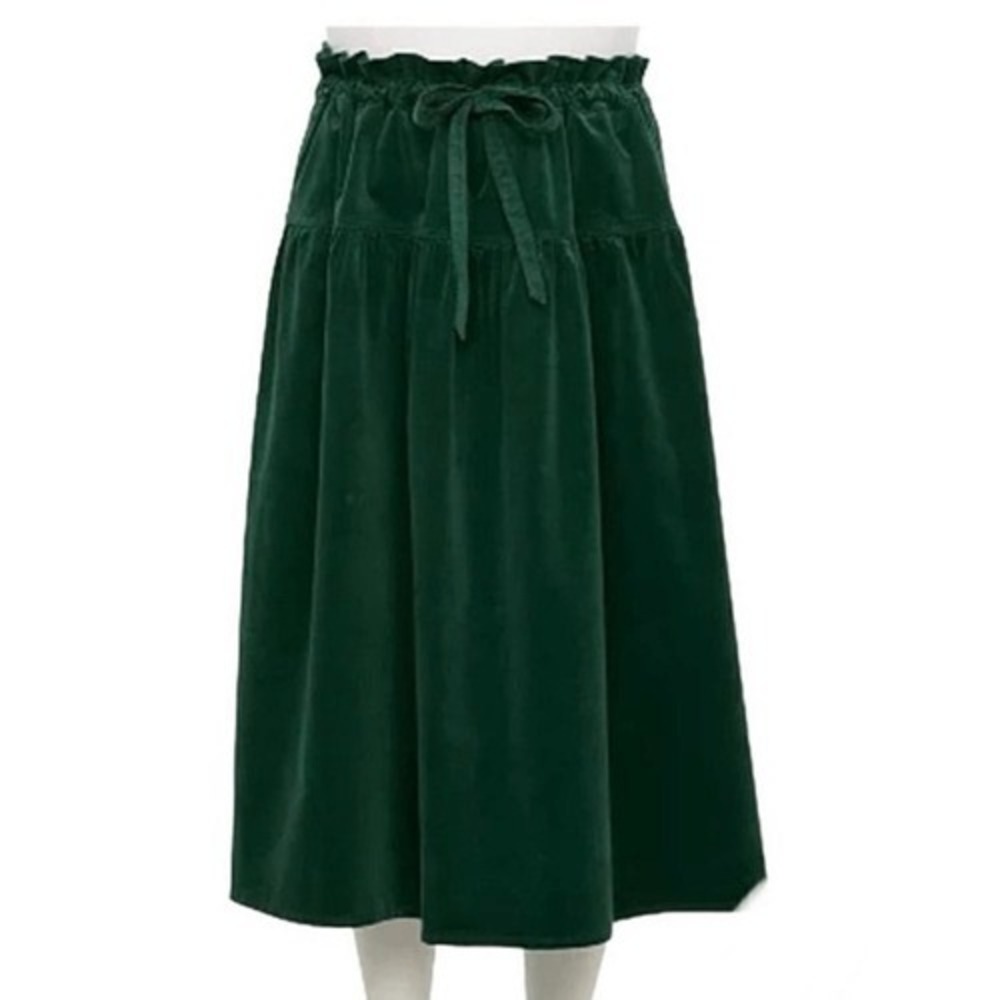 DRAPER JAMES RSVP Paperbag Waist Corduroy Skirt- SIZE XL